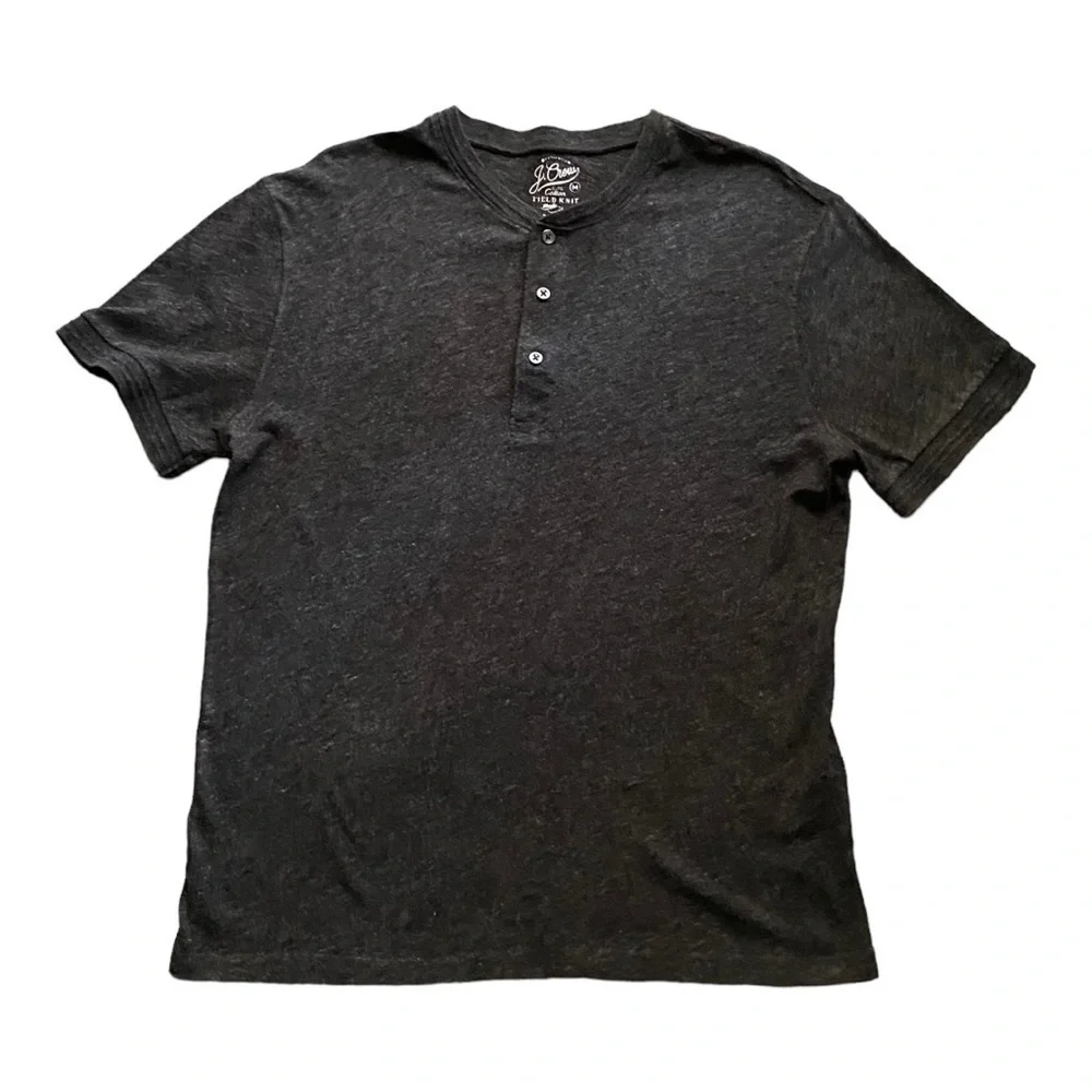 J. CREW-DARK GRAY SHORT SLEEVE SHIRT-SIZE MEDIUM